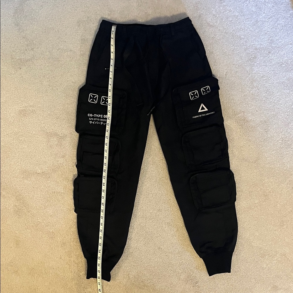 Fabric of the universe Black Cargo Joggers